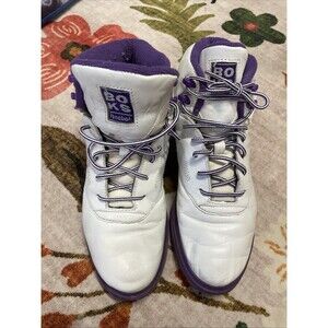 Vintage 90’s Era Reebok Boks White Purple High Top Sneakers Aerobics 80s Size 8